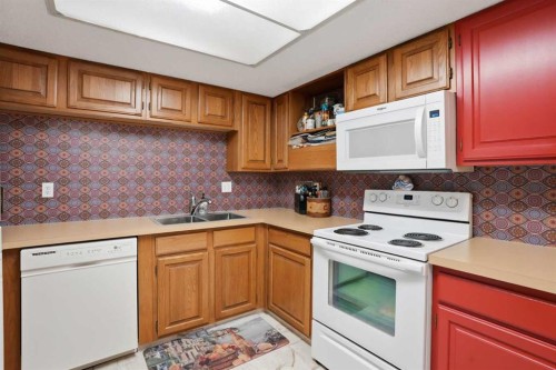225-2425 90 Avenue Sw, Calgary, AB - Indoor Photo Showing Kitchen With Double Sink