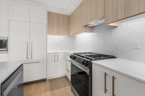 306-8375 Broadcast Avenue, Calgary, AB - Indoor Photo Showing Kitchen With Upgraded Kitchen