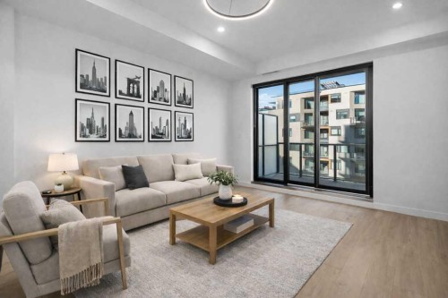 409-8375 Broadcast Avenue, Calgary, AB - Indoor Photo Showing Living Room