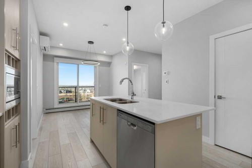 612-8230 Broadcast Avenue, Calgary, AB - Indoor Photo Showing Kitchen With Double Sink With Upgraded Kitchen