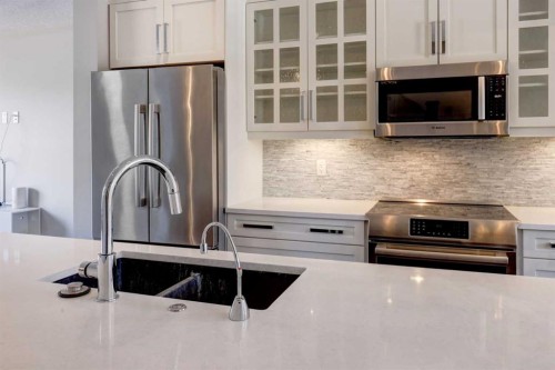 42 Sage Meadows Terrace Nw, Calgary, AB - Indoor Photo Showing Kitchen With Stainless Steel Kitchen With Double Sink With Upgraded Kitchen