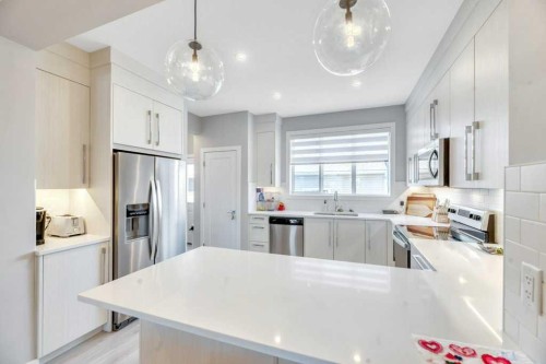 121 Dawson Circle, Chestermere, AB - Indoor Photo Showing Kitchen With Upgraded Kitchen