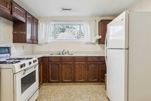 256 Huntridge Road Ne, Calgary, AB - Indoor Photo Showing Kitchen With Double Sink