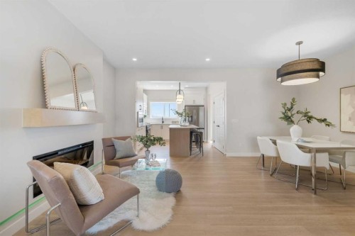 84 Buffaloberry Manor Se, Calgary, AB - Indoor With Fireplace