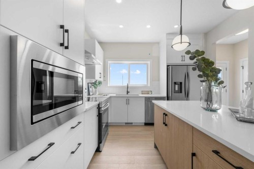 84 Buffaloberry Manor Se, Calgary, AB - Indoor Photo Showing Kitchen With Upgraded Kitchen