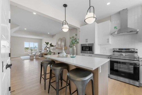 84 Buffaloberry Manor Se, Calgary, AB - Indoor Photo Showing Kitchen With Upgraded Kitchen