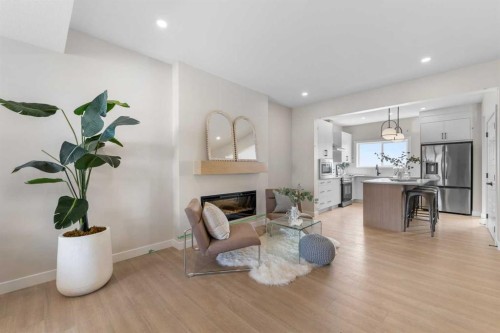 84 Buffaloberry Manor Se, Calgary, AB - Indoor With Fireplace