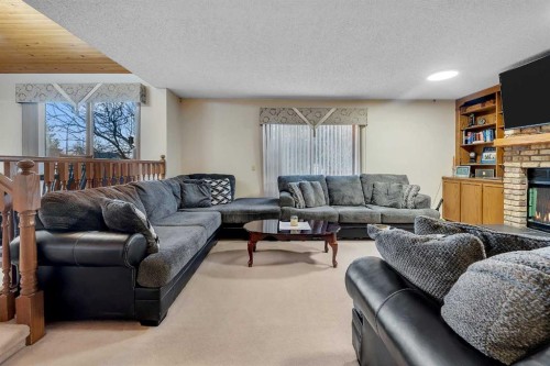 48 Castleglen Court Ne, Calgary, AB - Indoor Photo Showing Living Room With Fireplace