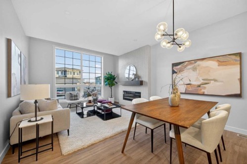 1051 Bayview Crescent, Airdrie, AB - Indoor With Fireplace