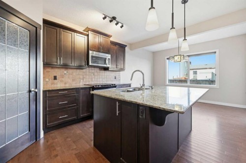 55 Skyview Shores Road Ne, Calgary, AB - Indoor Photo Showing Kitchen With Double Sink With Upgraded Kitchen