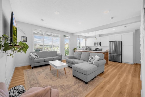 4397 Seton Drive Se, Calgary, AB - Indoor Photo Showing Living Room