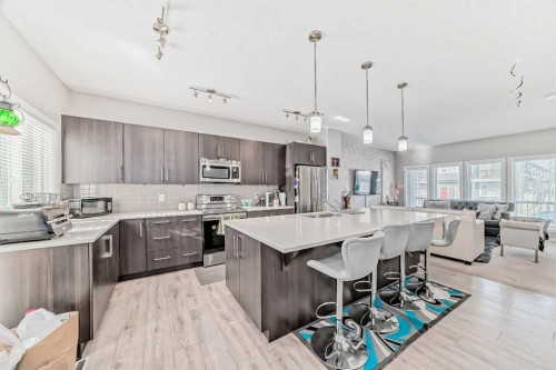 57 Cornerstone Manor Ne, Calgary, AB - Indoor Photo Showing Kitchen With Double Sink With Upgraded Kitchen