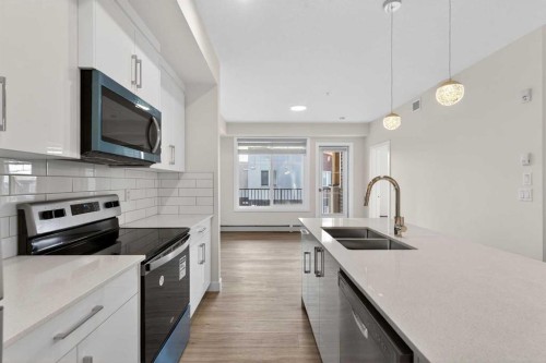 2311-15 Skyview Point Crescent Ne, Calgary, AB - Indoor Photo Showing Kitchen With Stainless Steel Kitchen With Double Sink With Upgraded Kitchen