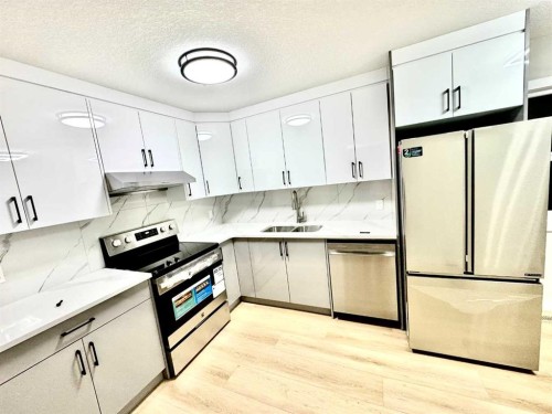7616 27 Street Se, Calgary, AB - Indoor Photo Showing Kitchen With Stainless Steel Kitchen With Double Sink