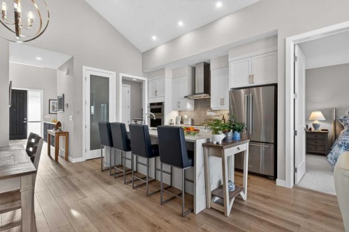 206 Crestridge Common Sw, Calgary, AB - Indoor Photo Showing Kitchen With Stainless Steel Kitchen With Upgraded Kitchen