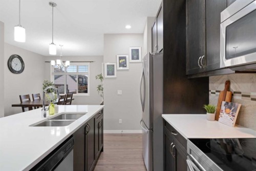 1529 Legacy Circle Se, Calgary, AB - Indoor Photo Showing Kitchen With Double Sink