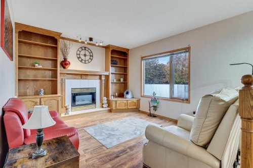 399 Sunlake Road Se, Calgary, AB - Indoor Photo Showing Living Room With Fireplace
