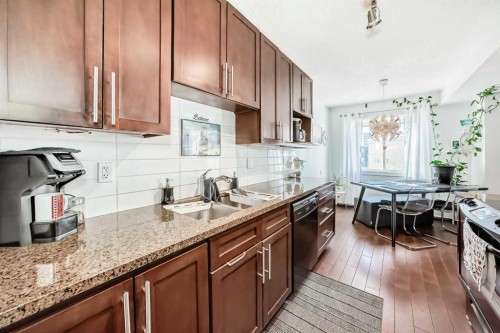 403-4455D Greenview Drive Ne, Calgary, AB - Indoor Photo Showing Kitchen With Double Sink With Upgraded Kitchen