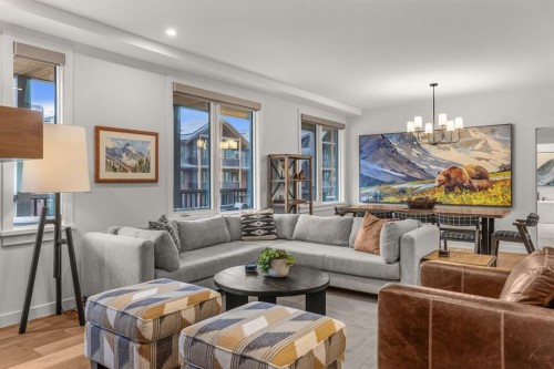 313-1408 Spring Creek Gate, Canmore, AB - Indoor Photo Showing Living Room