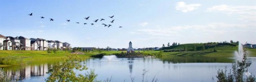 997 New Brighton Gardens Se, Calgary, AB - Outdoor With Body Of Water With View