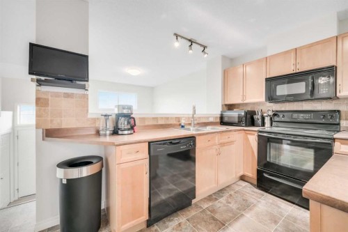 997 New Brighton Gardens Se, Calgary, AB - Indoor Photo Showing Kitchen With Double Sink