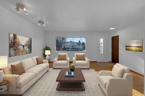 1980 Cottonwood Crescent Se, Calgary, AB - Indoor Photo Showing Living Room