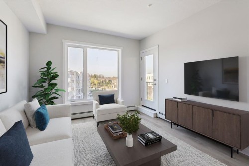 412-700 Shawnee Square Sw, Calgary, AB - Indoor Photo Showing Living Room