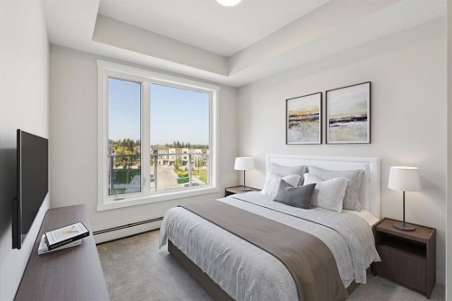 412-700 Shawnee Square Sw, Calgary, AB - Indoor Photo Showing Bedroom