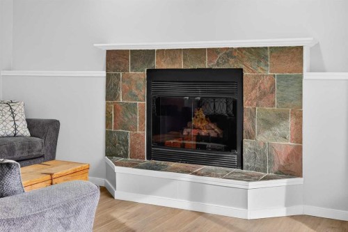 196 Deersaxon Circle Se, Calgary, AB - Indoor Photo Showing Living Room With Fireplace