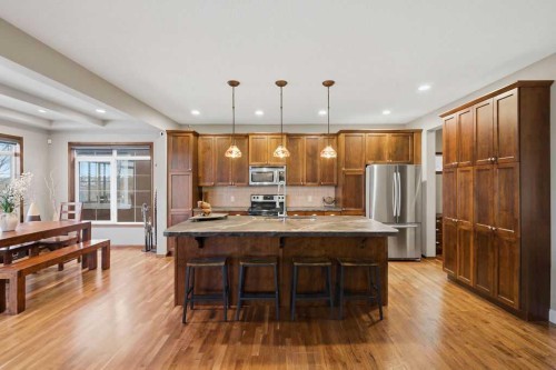 62 Chaparral Valley Grove Se, Calgary, AB - Indoor Photo Showing Kitchen With Stainless Steel Kitchen With Upgraded Kitchen