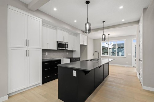 110 Sora Gardens Se, Calgary, AB - Indoor Photo Showing Kitchen With Upgraded Kitchen