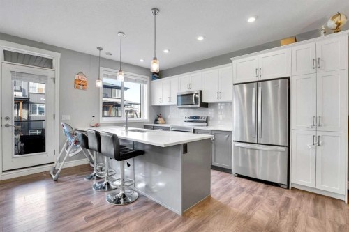 231 Savanna Walk Ne, Calgary, AB - Indoor Photo Showing Kitchen With Stainless Steel Kitchen With Upgraded Kitchen