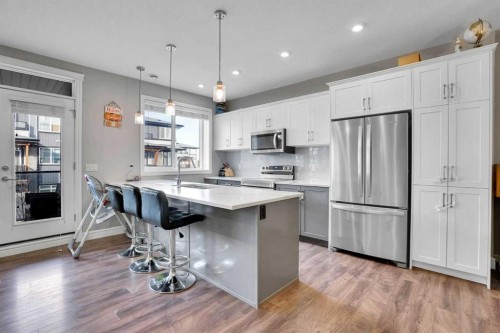 231 Savanna Walk Ne, Calgary, AB - Indoor Photo Showing Kitchen With Stainless Steel Kitchen With Upgraded Kitchen
