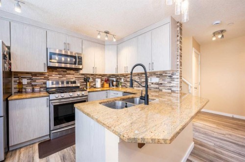 60 Covecreek Mews Ne, Calgary, AB - Indoor Photo Showing Kitchen With Double Sink With Upgraded Kitchen