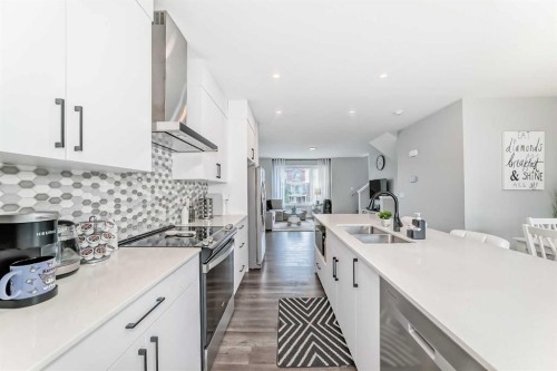 71 Skyview Ranch Avenue Ne, Calgary, AB - Indoor Photo Showing Kitchen With Double Sink With Upgraded Kitchen