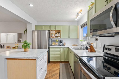 242 Elgin Place Se, Calgary, AB - Indoor Photo Showing Kitchen With Double Sink With Upgraded Kitchen