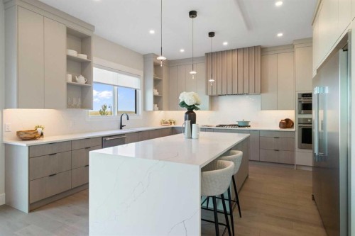 232 West Chestermere Drive, Chestermere, AB - Indoor Photo Showing Kitchen With Upgraded Kitchen