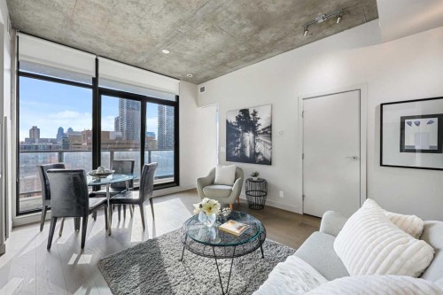 1207-1010 6 Street Sw, Calgary, AB - Indoor Photo Showing Living Room