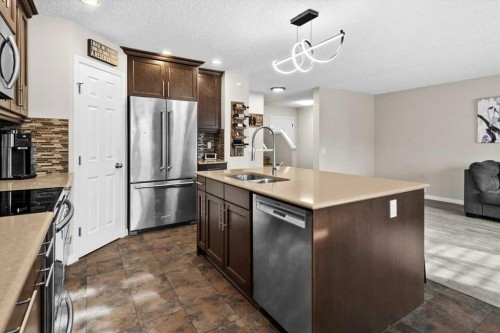 337 Douglas Glen Heath Se, Calgary, AB - Indoor Photo Showing Kitchen With Double Sink