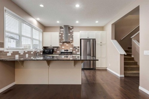 301 Auburn Meadows Boulevard Se, Calgary, AB - Indoor Photo Showing Kitchen With Stainless Steel Kitchen With Upgraded Kitchen