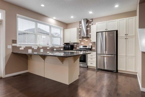 301 Auburn Meadows Boulevard Se, Calgary, AB - Indoor Photo Showing Kitchen With Stainless Steel Kitchen With Upgraded Kitchen