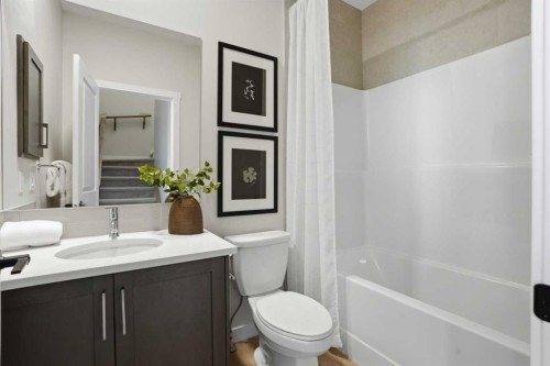 129 Wild Rose Way Se, Calgary, AB - Indoor Photo Showing Bathroom