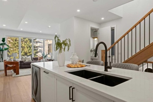 2518 16B Street Sw, Calgary, AB - Indoor Photo Showing Kitchen With Double Sink