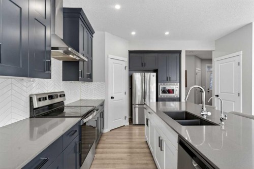 78 Corner Meadows Row Ne, Calgary, AB - Indoor Photo Showing Kitchen With Stainless Steel Kitchen With Double Sink With Upgraded Kitchen