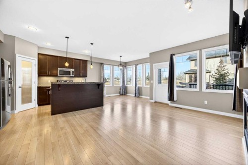 214-413 River Avenue, Cochrane, AB - Indoor Photo Showing Kitchen With Stainless Steel Kitchen