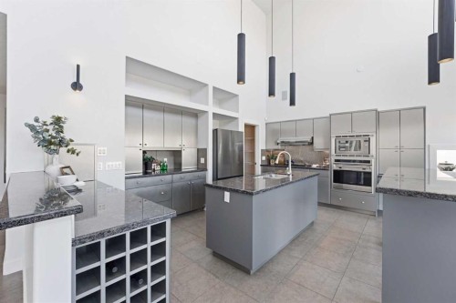 16 Hamptons Cove Nw, Calgary, AB - Indoor Photo Showing Kitchen With Stainless Steel Kitchen With Upgraded Kitchen