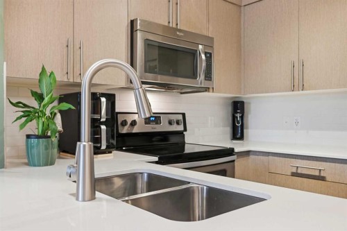 7206-302 Skyview Ranch Drive Ne, Calgary, AB - Indoor Photo Showing Kitchen With Double Sink With Upgraded Kitchen