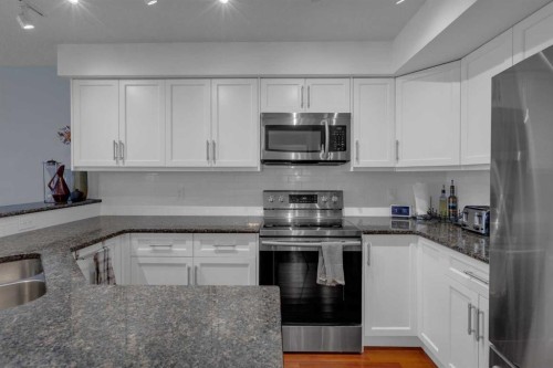 103-923 15 Avenue Sw, Calgary, AB - Indoor Photo Showing Kitchen With Double Sink