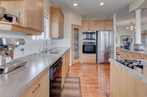 49 Arbour Crest Heights Nw, Calgary, AB - Indoor Photo Showing Kitchen With Double Sink