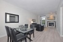416-222 Riverfront Avenue Sw, Calgary, AB  - Indoor With Fireplace 